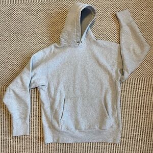 Large Gray Camber 232 Cross-Knit Heavyweight Hooded Pullover Sweatshirt Hoodie